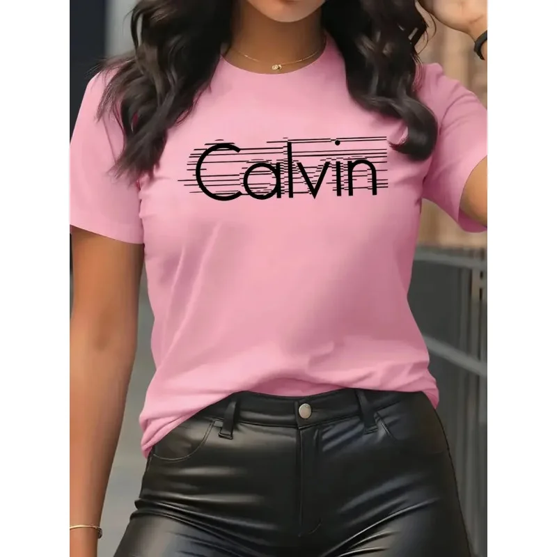 Streetwear Brand Shirts - Calvin-Camiseta de algodón de manga corta