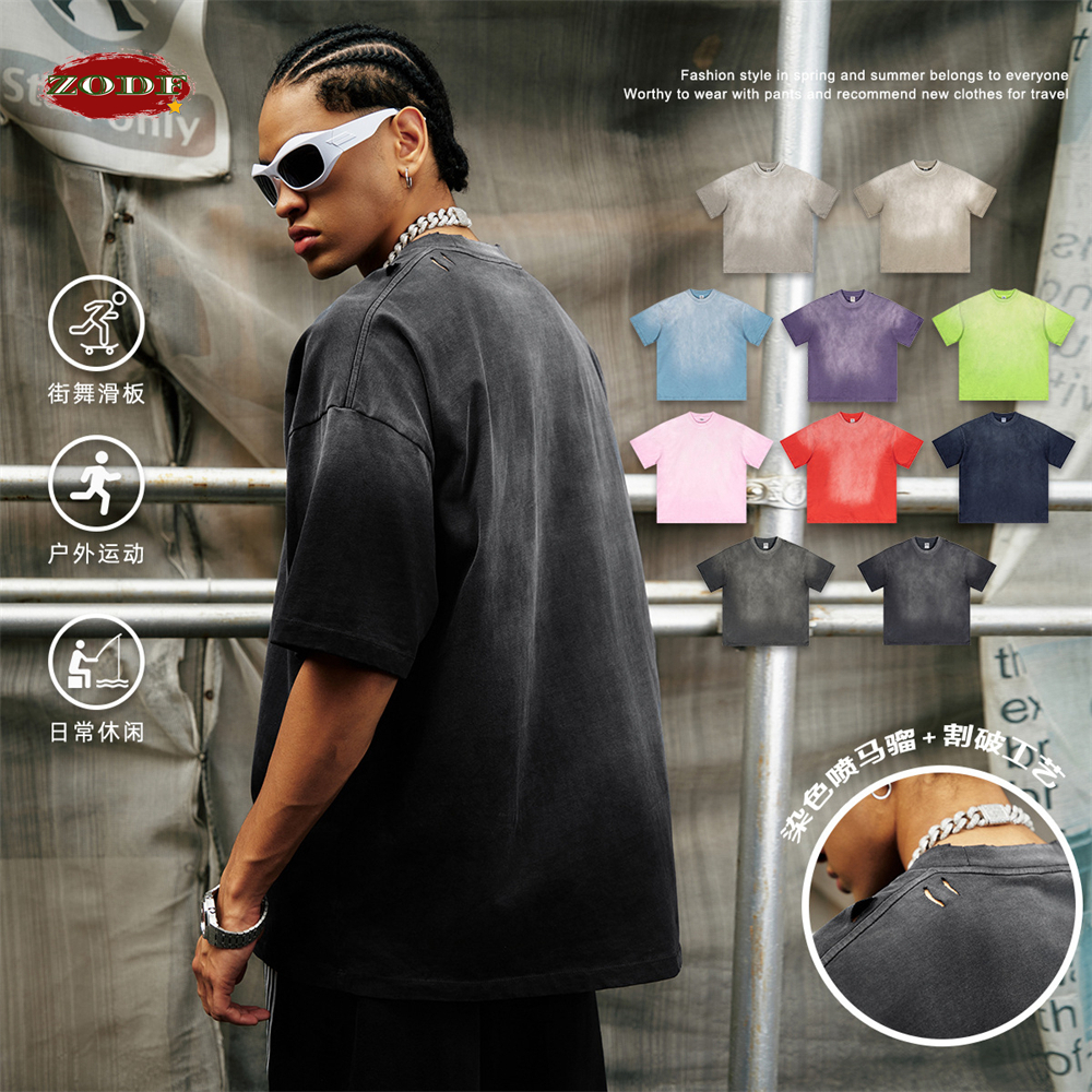 ZODF-camisetas degradadas lava - Streetwear Brand Shirts reseña y precio